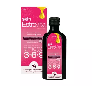 EstroVita Skin Omega 3-6-9 suplement diety dla kobiet o smaku kwiatu wiśni sakura 150ml