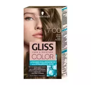 GLISS CARE & MOISTURE COLOR FARBA DO WŁOSÓW Z KWASEM HIALURONOWYM 7-00