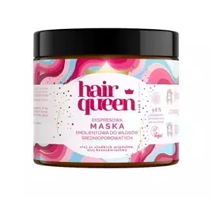 HAIR QUEEN EMOLIENTOWA MASKA DO WŁOSÓW ŚREDNIOPOROWATYCH 400ML