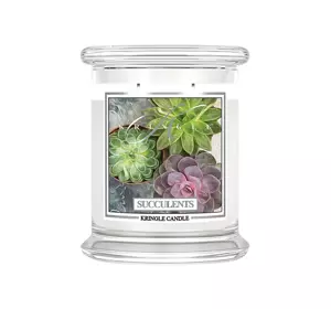 KRINGLE CANDLE ŚWIECA ZAPACHOWA ŚREDNI SŁÓJ Z 2 KNOTAMI SUCCULENTS 411G