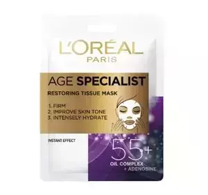 LOREAL EKSPERT WIEKU ODBUDOWUJĄCA MASKA NA TKANINIE 55+