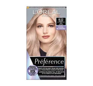 LOREAL PREFERENCE COOL BLONDES FARBA DO WŁOSÓW 8.12 ALASKA JASNY POPIELATY BEŻOWY BLOND