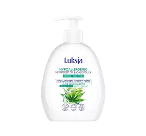 LUKSJA SILK CARE HIPOALERHICZNE MYDŁO W PŁYNIE DO RĄK I CIAŁA OLEJ Z KONOPI I NAGIETEK 250ML