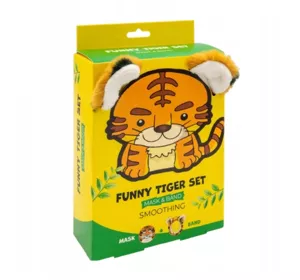 Mond'Sub Funny Tiger Set zestaw do pielęgnacji maska do twarzy w płachcie + opaska kosmetyczna