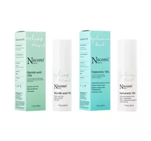 Nacomi Next Level zestaw serum Hyaluronic Bomb Kwas Hialuronowy 10% + Fix It Up Niacynamide 15%