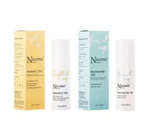 Nacomi Next Level zestaw serum Light It Up Witamina C 15% + serum Fix It Up Niacynamide 15%