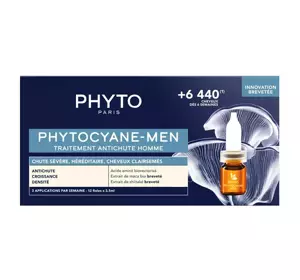 PHYTO PHYTOCYANE MEN KURACJA PRZECIW WYPADANIU WŁOSÓW DLA MĘŻCZYZN PROGRESYWNE 12x5ML