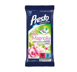 PRESTO NAWILŻANE ŚCIERECZKI UNIWERSALNE MAGNOLIA 72 SZTUKI