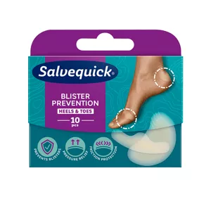 SALVEQUICK BLISTER PREVENTION HEELS & TOES PLASTRY NA PĘCHERZE 10 SZTUK