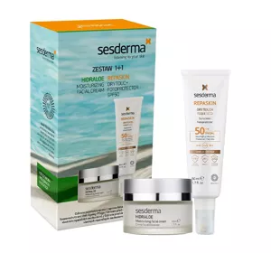 SESDERMA ZESTAW KOSMETYKÓW 1+1 KREM REPASKIN DRY TOUCH SPF50 + KREM HIDRALOE