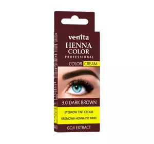 VENITA HENNA COLOR HENNA DO BRWI W KREMIE 3.0 DARK BROWN 15G + 15G