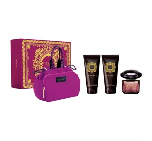 VERSACE CRYSTAL NOIR WODA TOALETOWA 90ML + BALSAM 100ML + ŻEL 100ML + KOSMETYCZKA