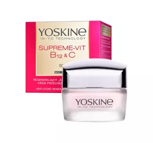 YOSKINE SUPREME-VIT B12 + C REGENERUJĄCY KREM PRZECIWZMARSZCZKOWY NA NOC 50+ 50ML