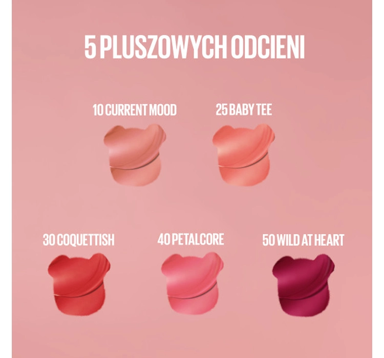 Maybelline Super Stay Teddy Tint pomadka do ust w płynie 40 Petalcore 5ml 